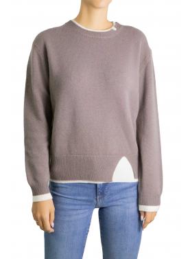 Maglioncino in pura lana con bordi a contrasto 